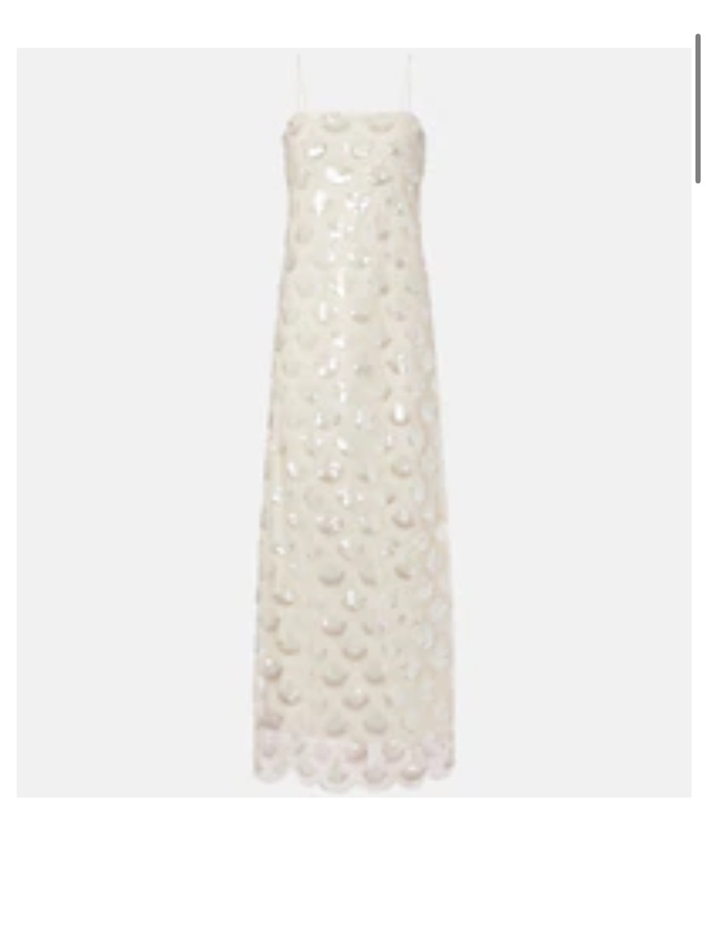 Sequin Strap Maxi Dress in Ivory